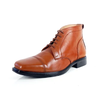 High Ankle Brown Formal Leather Shoes 