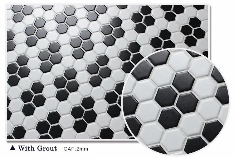 New Design Wintersweet Flower Pattern Black White Hexagon Mosaic New Design Wintersweet Flower Pattern Black White Hexagon Mosaic Floor Tile