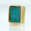 silver green turquoise single rough raw stone ring designs for ladies