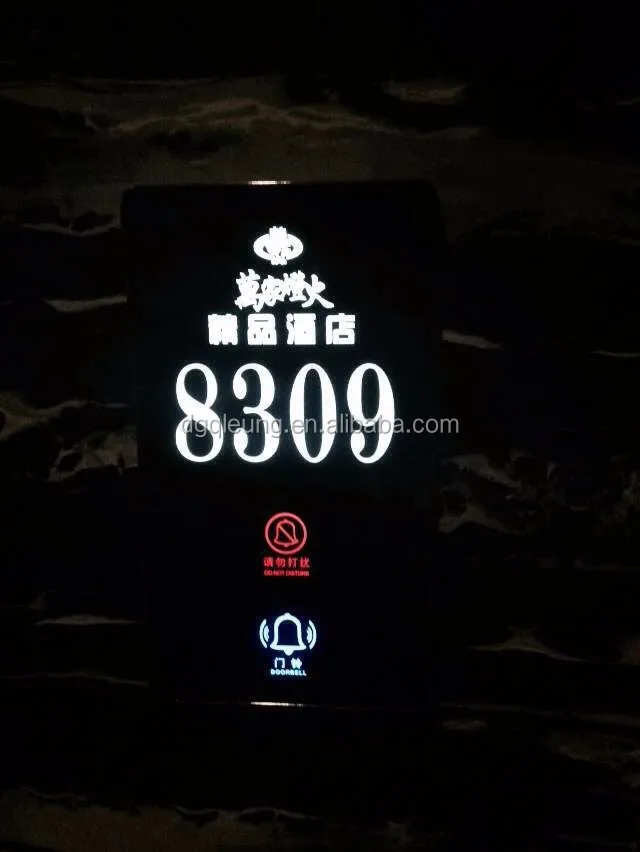 Touch Screen Hotel Doorplate with Do Not Disturb and Make Up Room Sign Electronic Doorplate