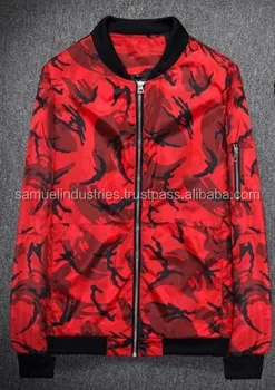 red and black camo jacket