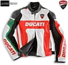Men's Ducati Orignal Corse White Style Leather Motorbike Racing Jacket,Perforated Or Non All Sizes