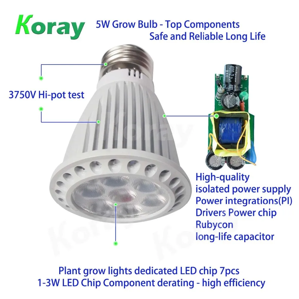 E14 E12 Led Bulb 7w Led Grow Light Full Spectrum Available Flower Grow