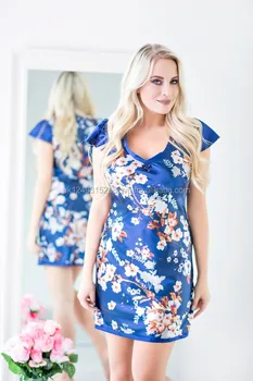 blue satin nightdress