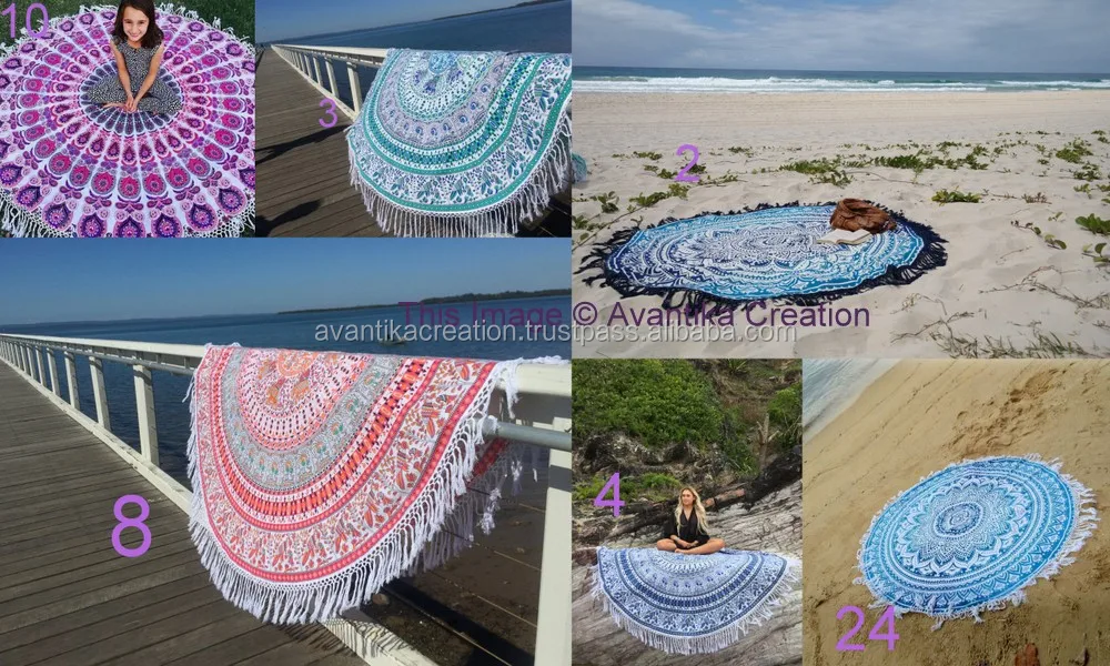 5 Pcs Lot Wholesale Mandala Round Roundie Beach Throw Tapestry Mandala