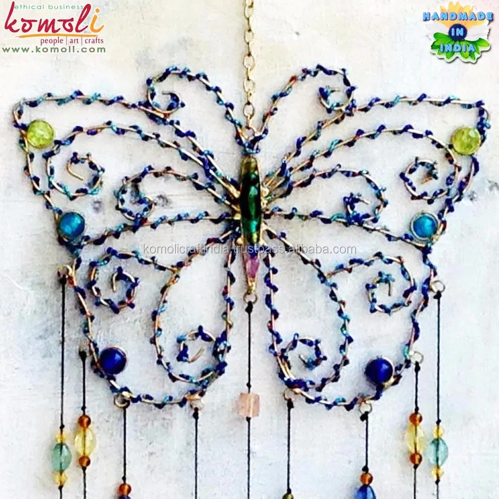 Butterfly design beads wrapped windchimes Komoli-49120-ML (2).jpg