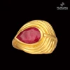 Spectacular Bold Lace Red Onyx Ring Handmade in Gold Plated 925 Sterling Silver