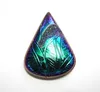 Green Titanium Coated Window Druzy Pear Loose Gem Stone