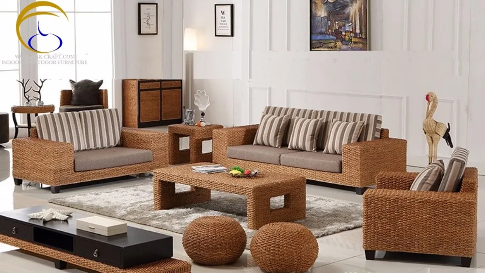 2016 Estilo Más Caliente Sofá de Mimbre Muebles de Jacinto de Agua