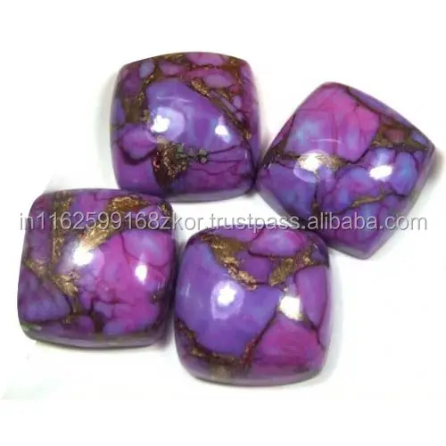 Purple copper turquoise cushion cabochon loose gemstone top quality bulk order wholesaler brilliant cut