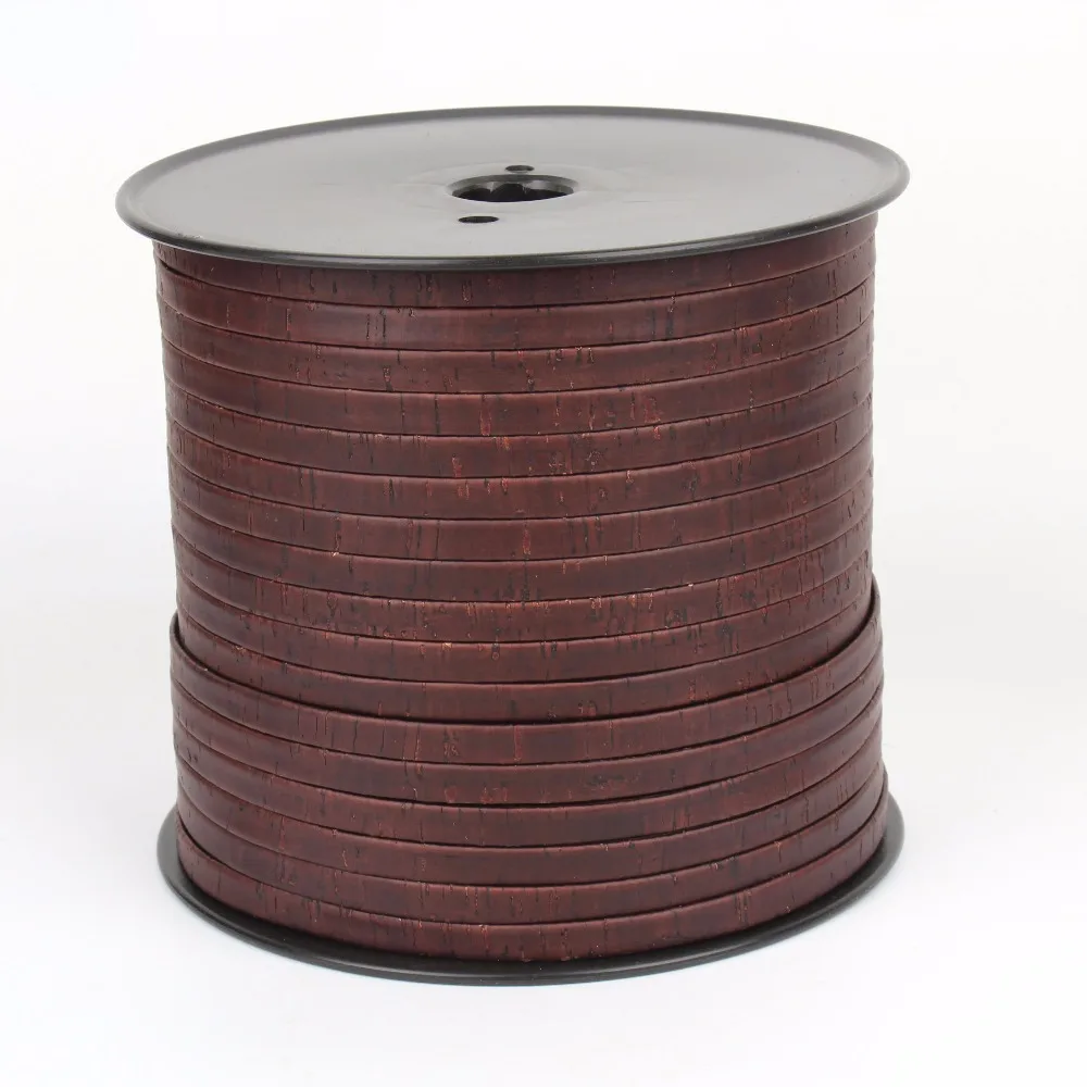 Portuguese Cork 10mm flat dark Brown cork leather jewelry supplies Cor-118