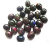 Top AAA Quality Natural Black Ethiopian Opal With Play Of Fire 10x12mm Oval Cabochon Loose Gemstone