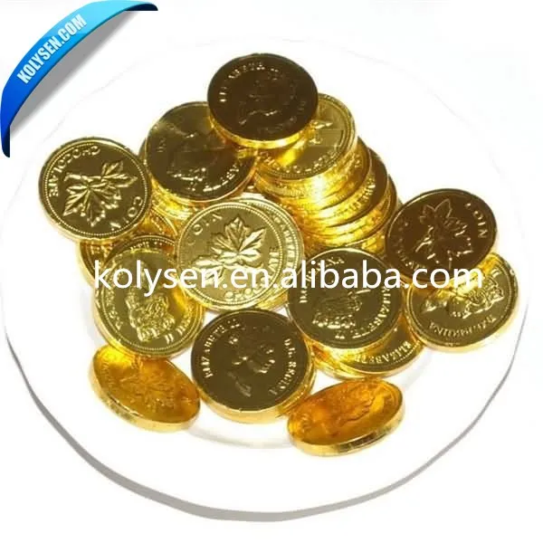 Gold coin shape chocolate aluminum foil wrappers