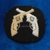 Military crossed pistols bullion embroidered sleeve patch