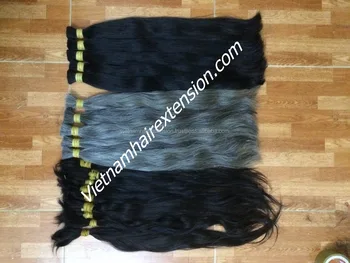 Grey Human Hair Weaving Virgin Unprocessed Can Bleach To
