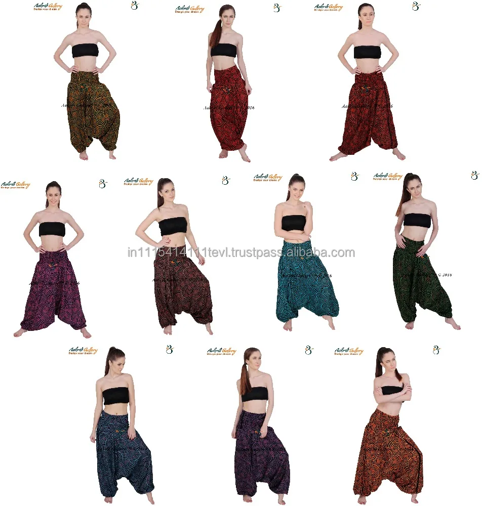 Grosir Celana Harem Jumpsuit untuk Wanita India Hippie pesta Polos