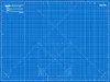 ANSIO A2 Double Sided Self Healing 5 Layers Cutting Mat Imperial/Metric 24 Inch x 18 Inch / 45cmx 60cm - True Blue / Sky Blue