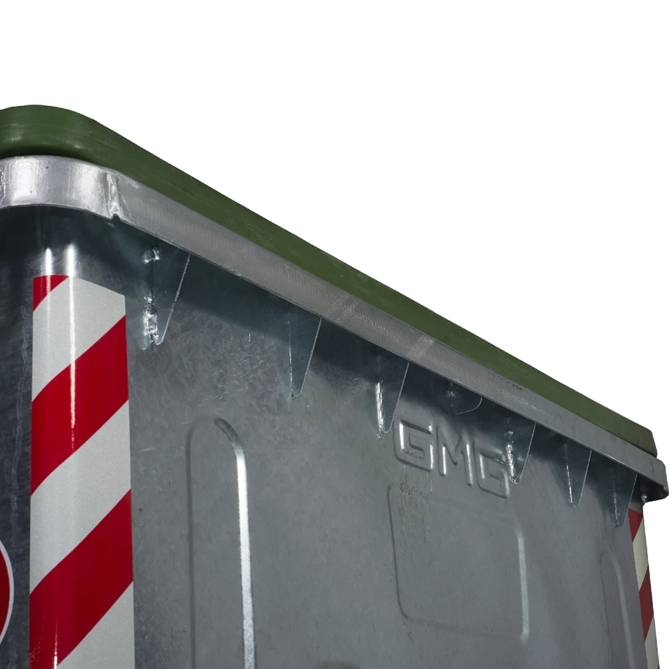 
1100LT Metal Waste Bin Container with Plastic Lid (GMG - GM 1100) 