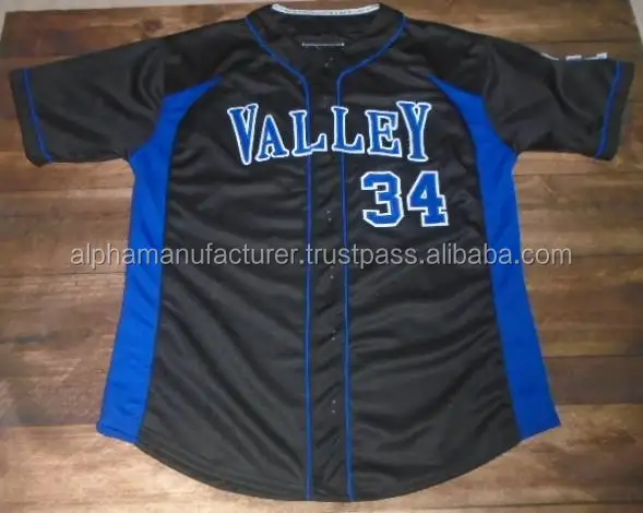 black and blue baseball jersey