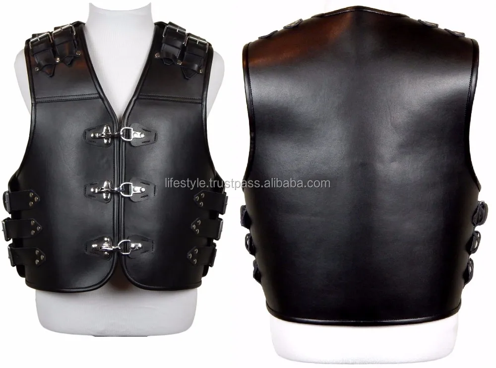 Custom Leather Vests Buffalo Leather Vest Motorcycle Leather Vest Men