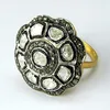 New Style Diamond Polki 925 Sterling Silver Ring, Indian Wholesale Silver Jewelry, Gemstone Silver Jewelry