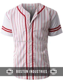 red and white striped baseball jersey