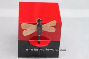 HT3323 Vietnamese lacquer ware- metallic jewelry boxes with dragon fly lock , high quality, direct supply