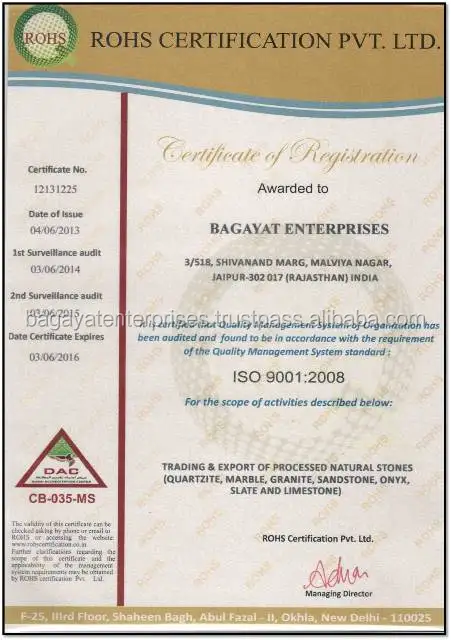 ISO 9001-2008 Certificate - Bagayat
