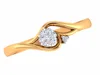 New Trend 2016 Wholesale Yellow Solid Gold Certified Natural Diamond Pressure Stylish Womans Ring