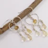 Natural CITRINE Briolette Tear Drop Beads 925 Sterling Silver Jewellery Beaded Earrings Hear Shape Earring Large 2 1/8 Inches