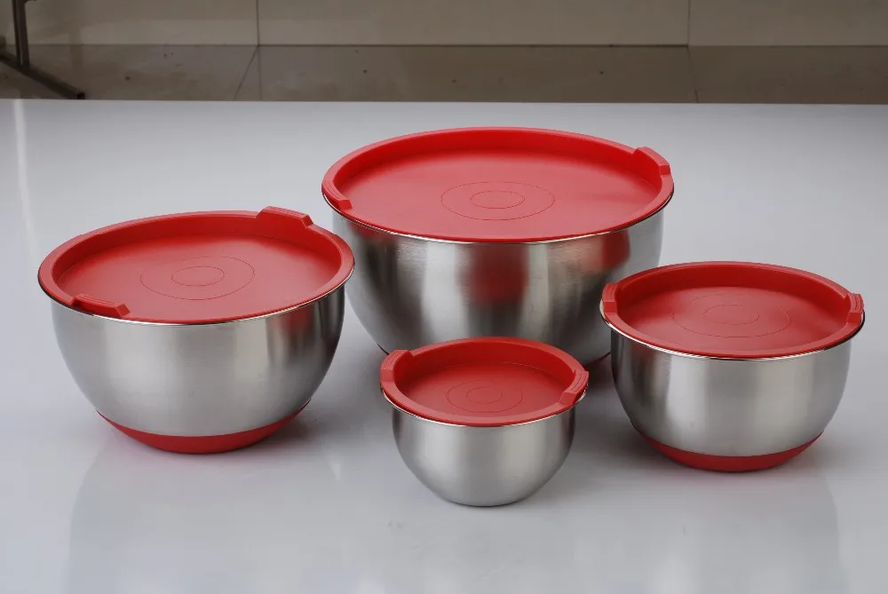 stainless steel mixing bowls with rubber bottom