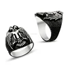 925K Sterling Silver Art Double Head Eagle Men Ring