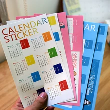 2 Pcs/Pack Creative 2016 Year Mini Calendar Stationery Decorative Stickers Calendar Sticker H1338