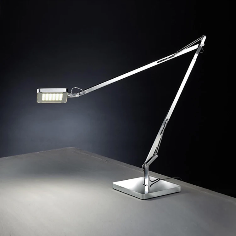 Modern Kelvin Two arm Folding White Aluminum Metal Touch Dimmable LED Table Lamp for Living room and bedroom reading