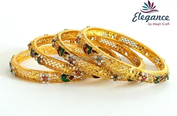 Wholesale South Indian One Gram Gold Plated Bangles Indian