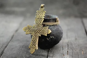 BIG Ethiopian Pendant , Ethiopian Coptic cross , religious jewelry ,Jewelry Supply