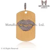 Gold Plated 925 Sterling Silver Pave Diamond Lip Fashion Pendant Women Party Wear Jewelry Design