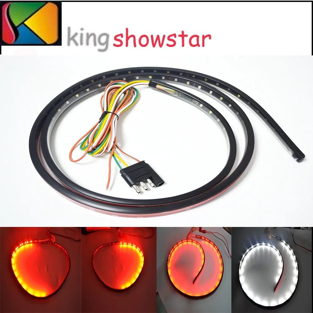 60 inch Waterproof sequential Tailgate Light Bar Running Turn Signal Brake Tail light Strip With Red Reverse White & Amber