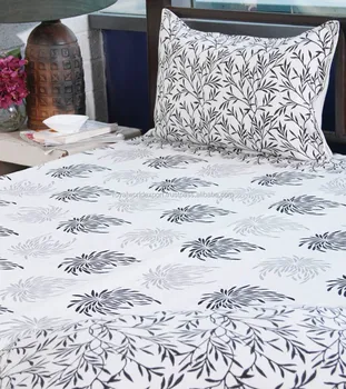 India Bed Linen Direct Black And White Damask Bedding Fitted Bed