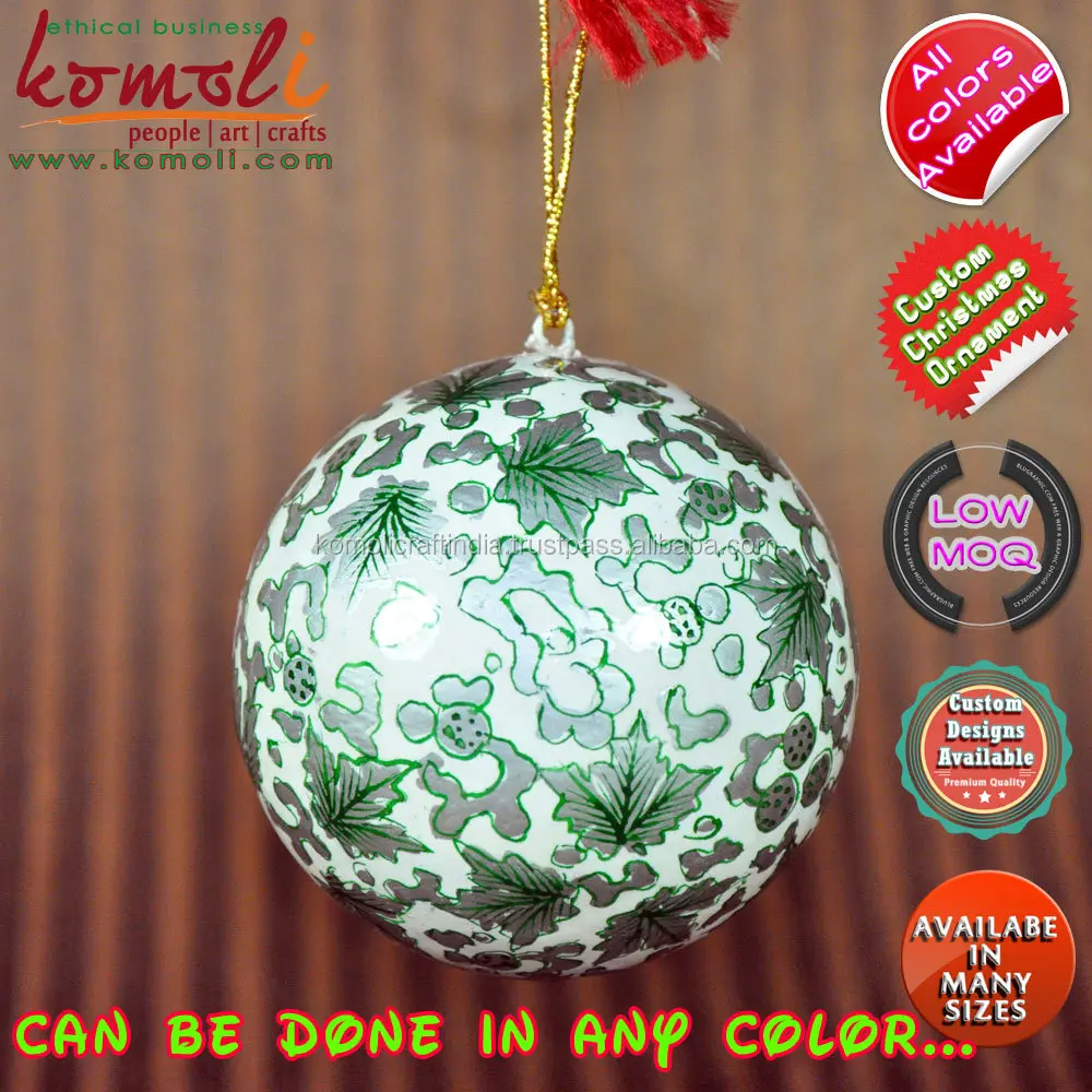 Met de hand beschilderd papier mache chinar rood blad ontwerp ...
