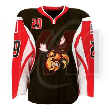 black and red hockey jersey