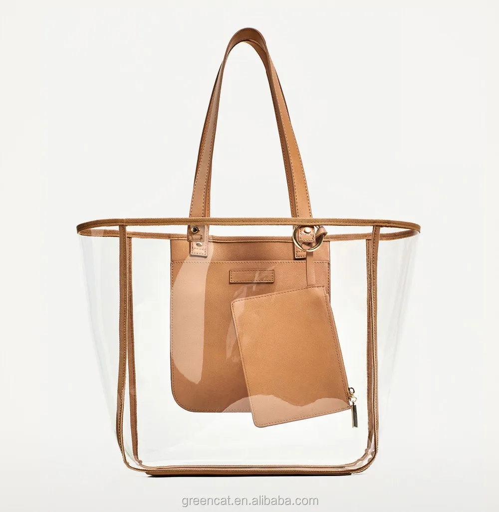 2017 Pvc Transpa Handbag Tote Shoulder Sling Clear Vinyl Beach Bag G200461