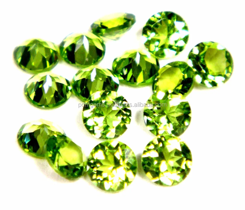 Top Quality Peridot Round Cut Faceted Stone Gemstone Wholesale Price