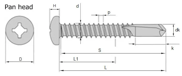 
High quality square pan head self drilling screw with high performance made in Japan SpecificationsScrewing performance test