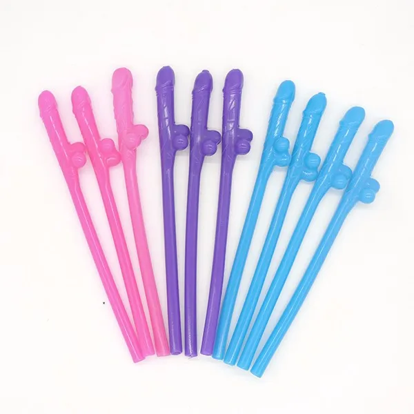 Hens Night Favor Set With Colorful Straw And Big Inflatable Dildo Lp ...