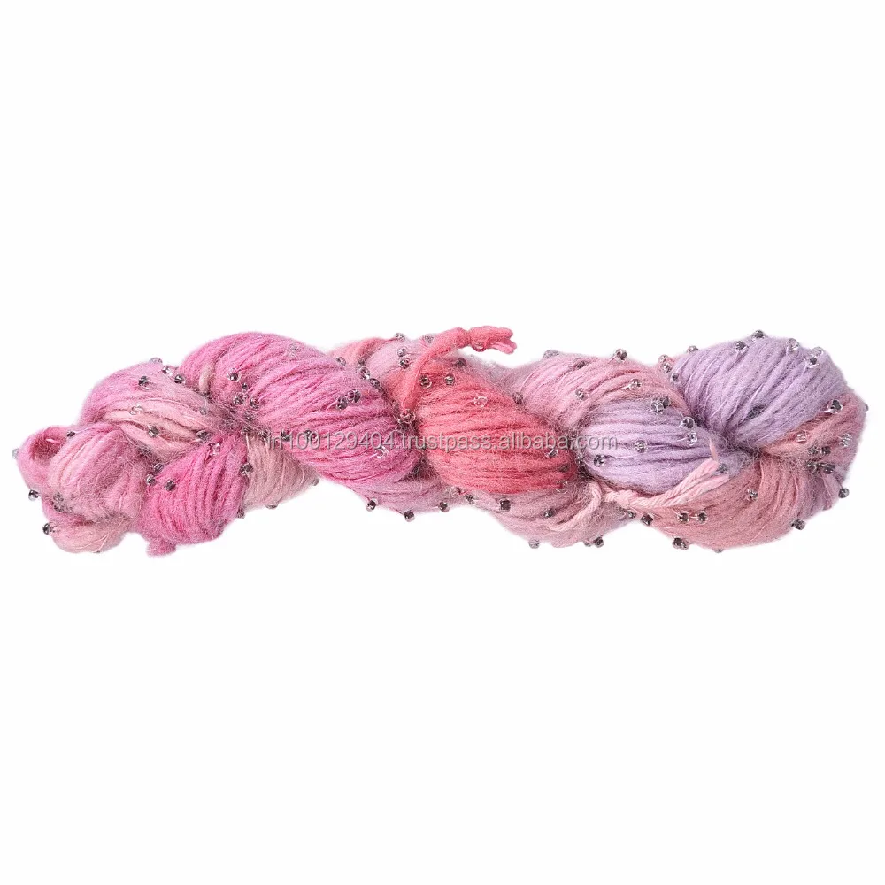 
Felting Wool Knitting yarn with Beads 