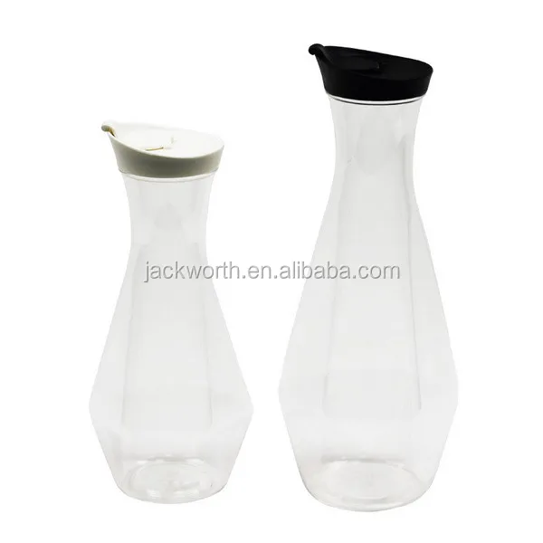 JD1259 JD1260 Acrylic Carafe with Drip-Free Lid Teapot Plastic Water Bottle Plastic Wine Carafe Water Bottle Plastic Water Pitcher Pot Fruit Flavor Pitcher Beverage Pitcher Plastic Pitcher Juice Pitcher