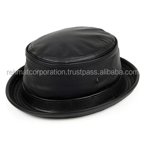 mens leather bucket hat