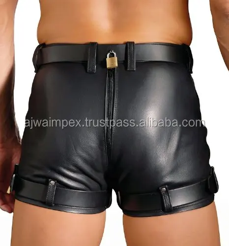 men in leather shorts