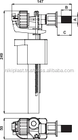 
Universal side inlet valve with brass oriffice 